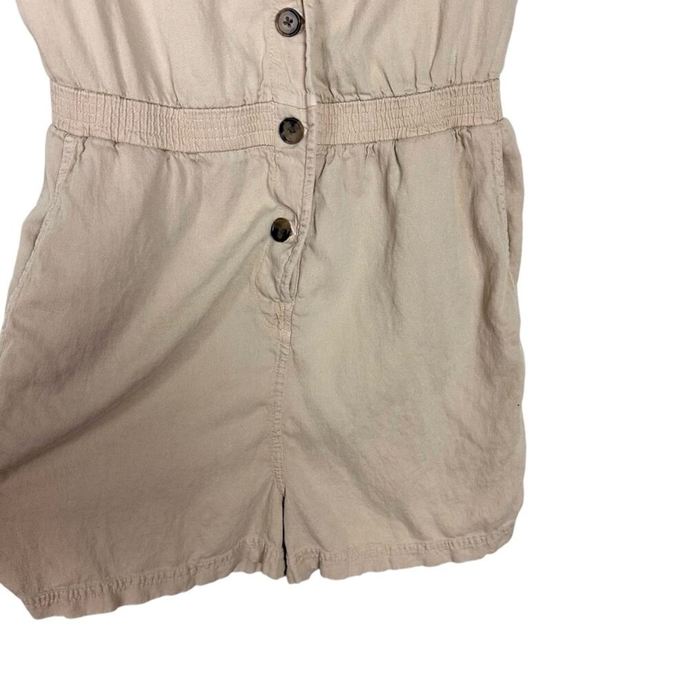 Faherty Arlie Beige Romper Shorts Size Medium - Picture 7 of 11